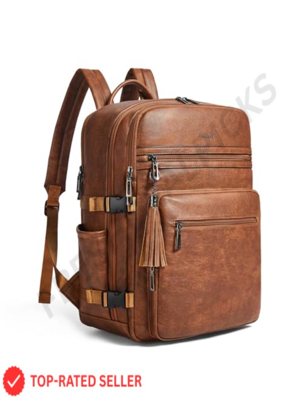 Vegan Leather Laptop Backpack for Women Fits 16 Inch Travel Work